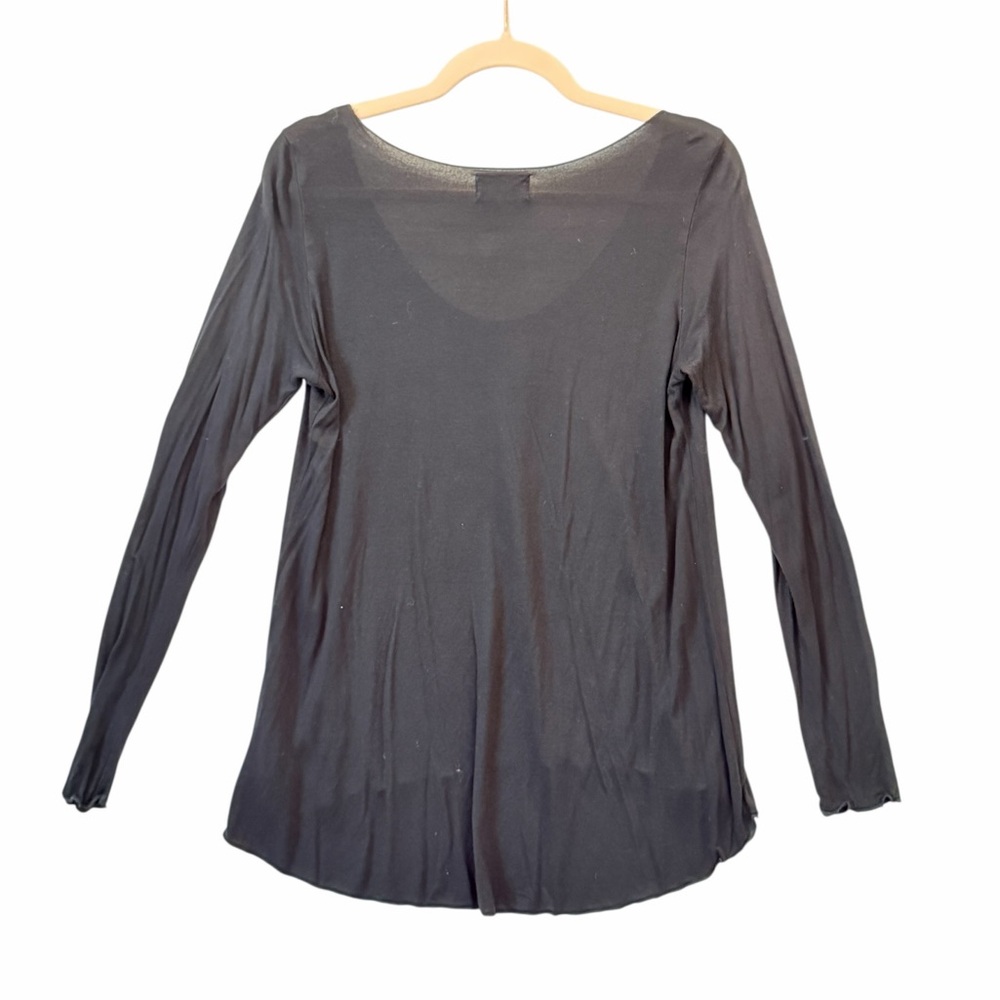 The Classic Black Long-Sleeve Skull Studded Tee with Teal, Pink & Gold Accents - Picture 3 of 4